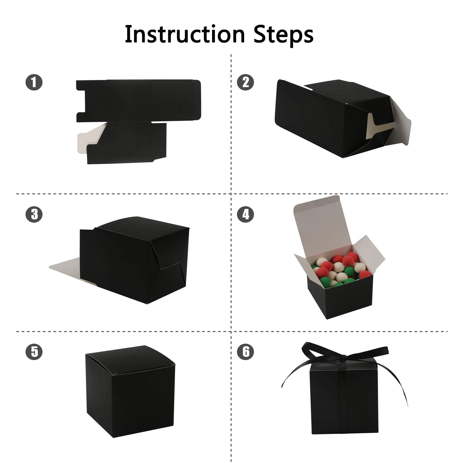 Buy COTOPHER 60pcs Wedding Favor Boxes, Paper Gift Boxes 3x3x3 Inches