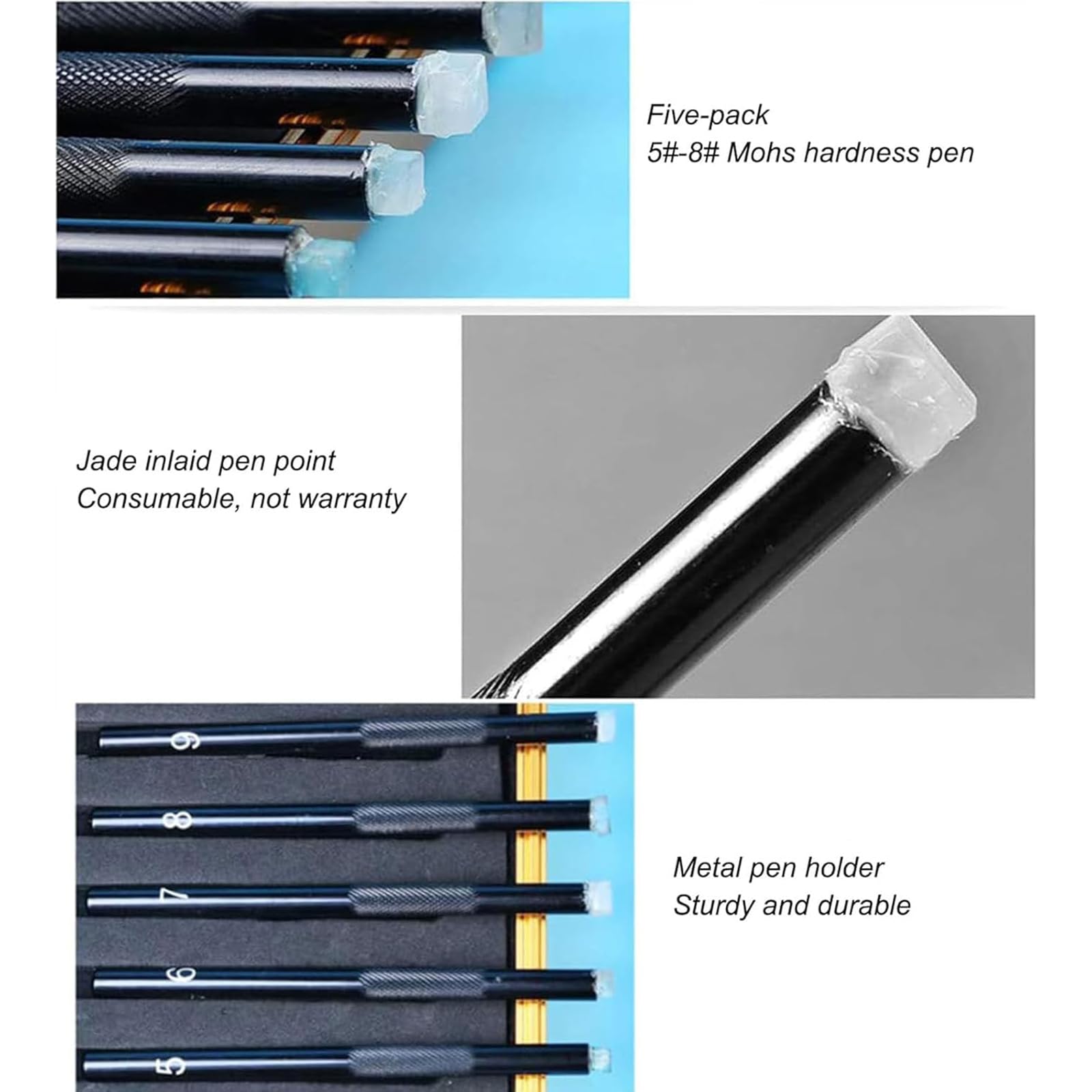 Probador De Dureza De 5 a 9 Mm, Probador De Dureza Mohs Industrial Con Estuche, Prueba De Resistencia Al Desgaste Relativa Y Prevención De Roturas, Para Mármol, Joyería, Jade Y Baldosas De Cerámica.