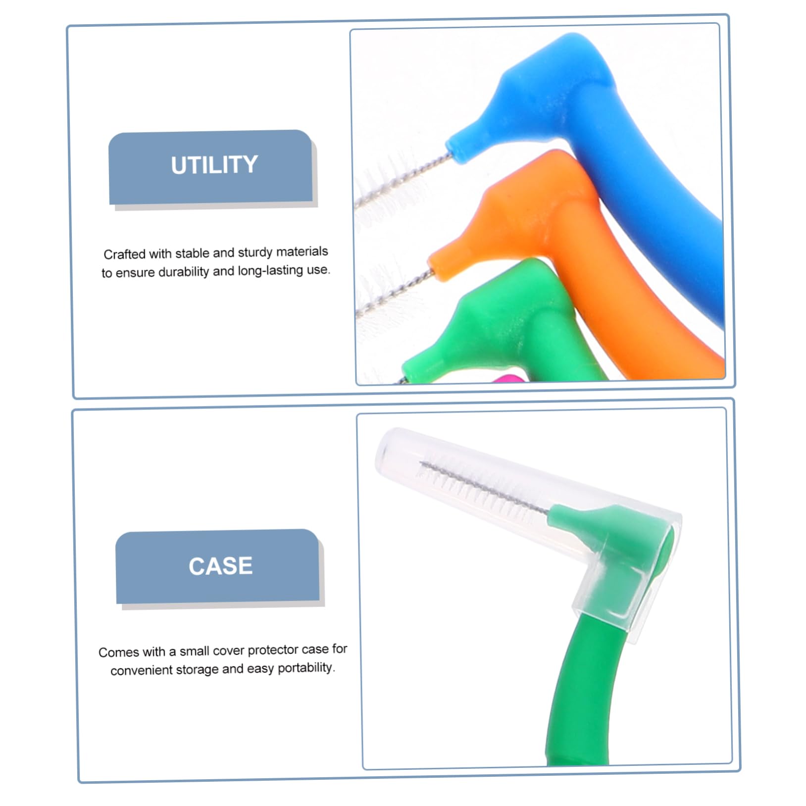FRCOLOR 250pezzi Spazzolini Interdentali Portatili Custodia Protettiva Spazzole Per Pulizia Profonda Dei Denti Facili Da Trasportare Design Versatile Per Uso Quotidiano Vari