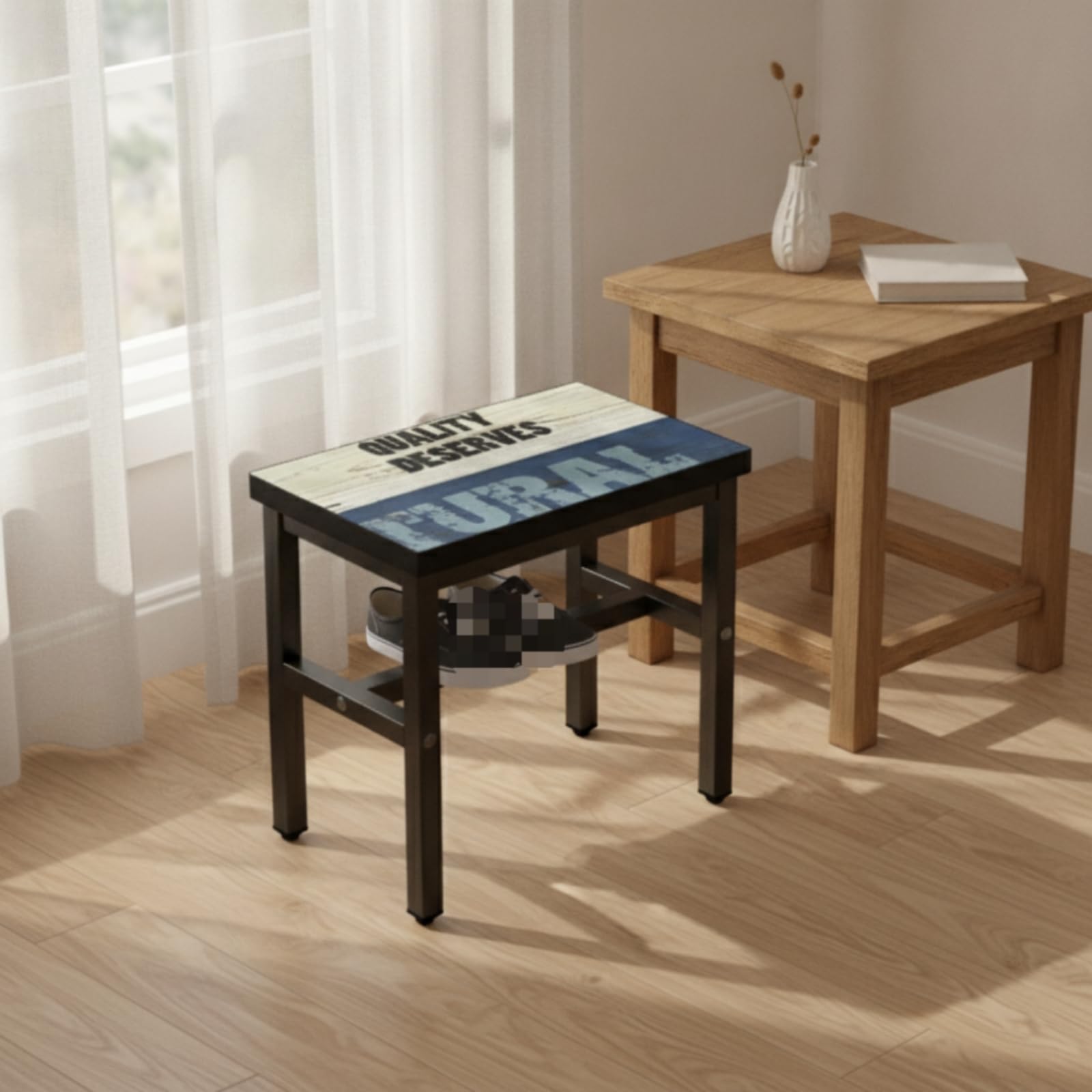 Scarpa Sgabello Riposo Multifunzionale in Ferro Verniciato E Piano a Bassa Manutenzione Adatta per Entrata di, 120cm X 30cm X 45cm, Effetto Marmo Con Struttura Dorata
