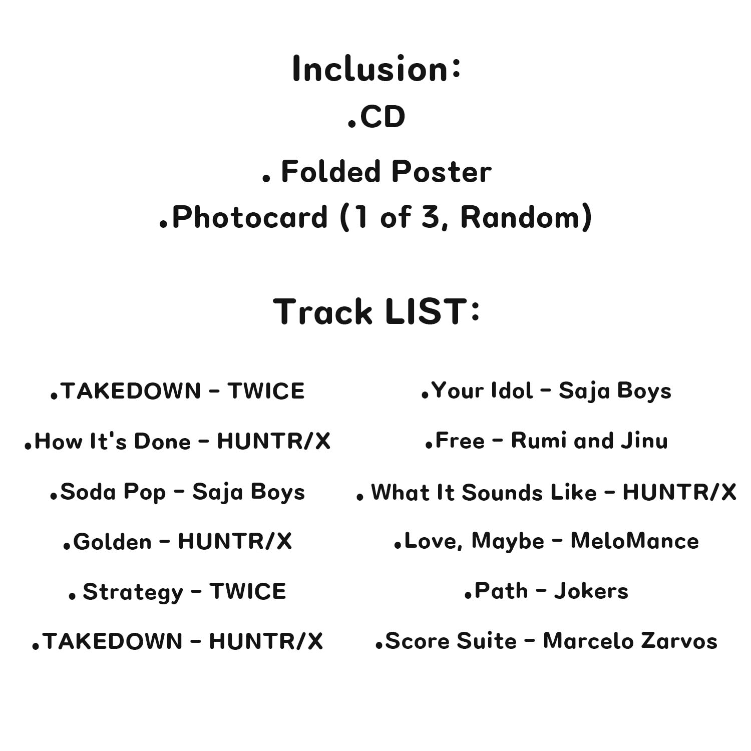 K-POP Sound Track Album - [Kpop Demon Hunters] Folded Poster + Photocard