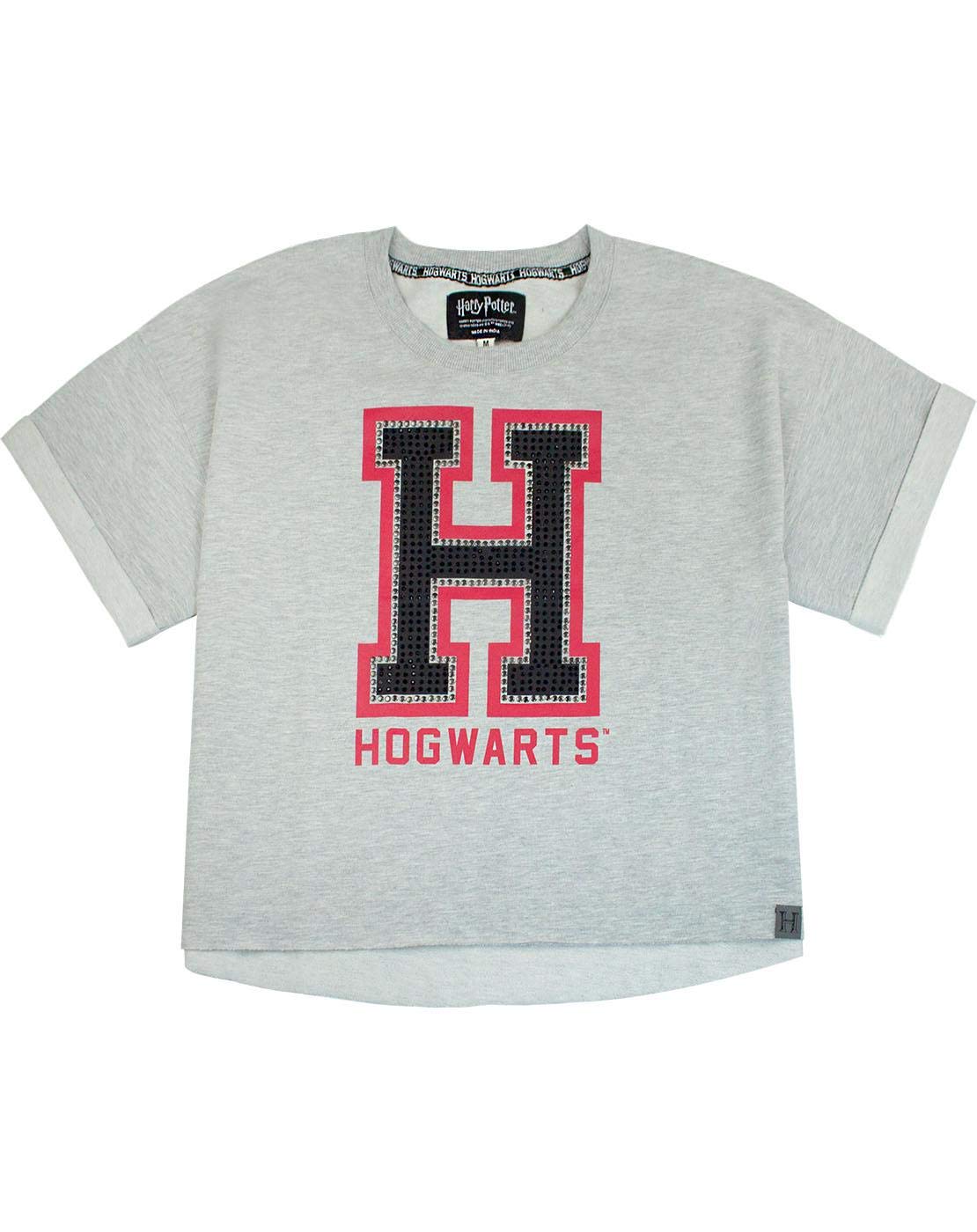 Vanilla Underground Women's Grey Harry Potter Hogwarts Alumni / Cropped T-Shirt