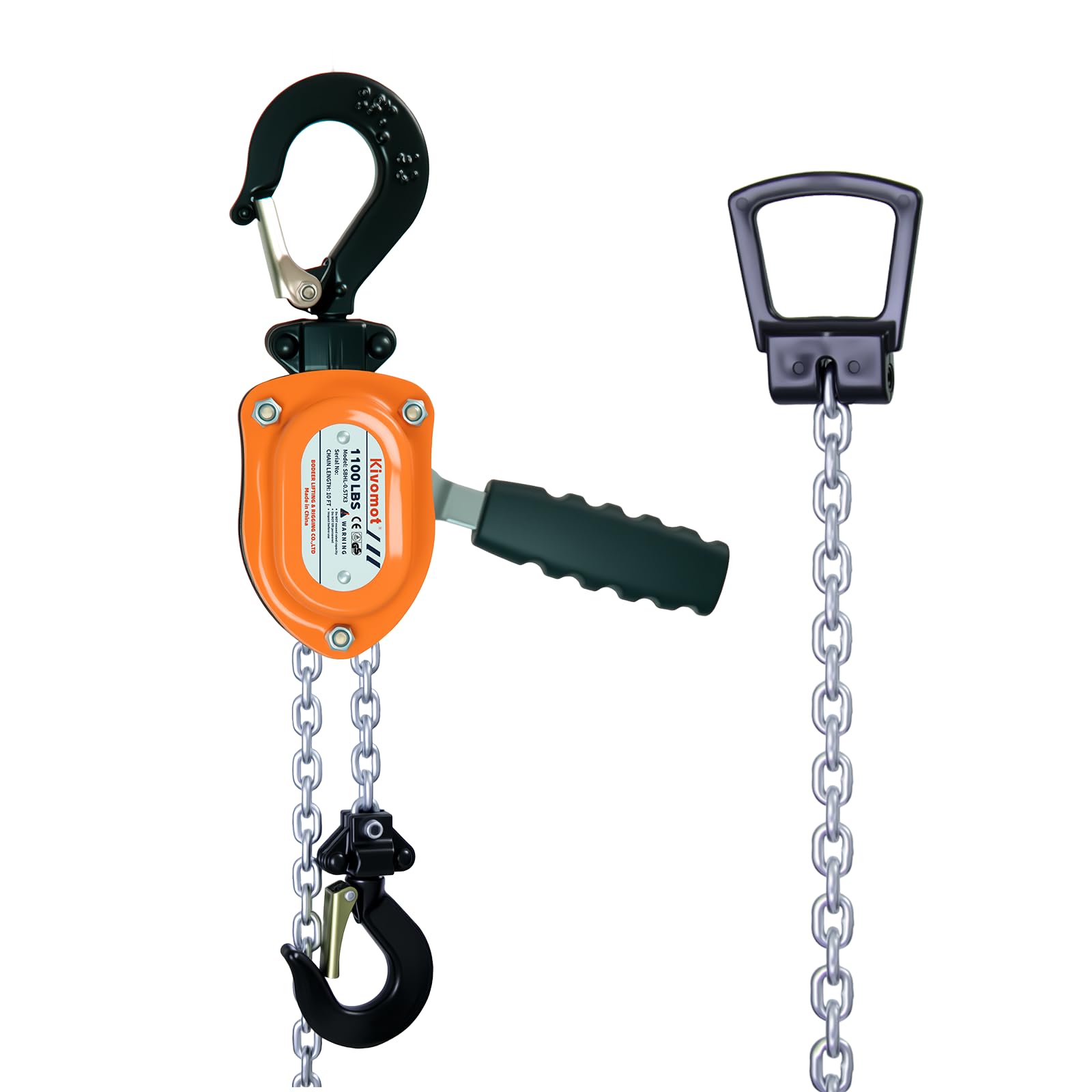 Lever Chain Hoist - 550 lb Lift, 10ft -10