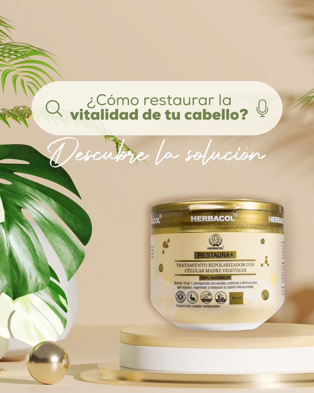 Herbacol Tratamiento Repolarizador con celulas madres vegetales 300 ML