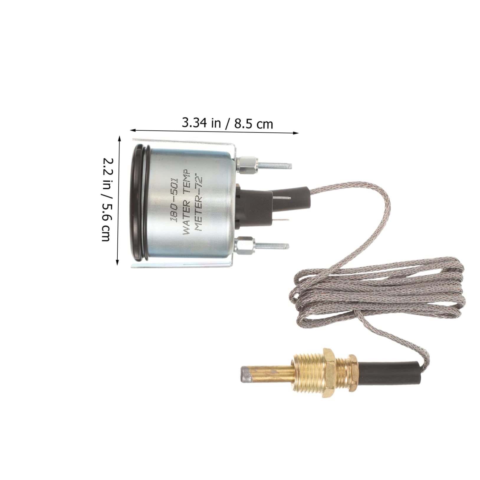 ULTECHNOVO Medidor Mecánico de Temperatura del Agua 52 Mm con Sensor 2 Pulgadas para Coche Indicador Dual Celsius y Fahrenheit Uso Automotor Vehículo Verano Invierno