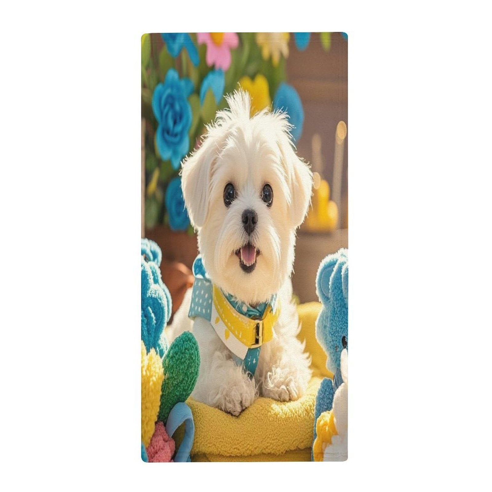 FekiLoot Cute Maltese Puppy Bath Towel Super Soft Highly Absorbent Bath Towel Fashion Quick Drying Bathroom Towel Soft Large Fingertip Towels for Bathroom Gym Travel Camp Pool