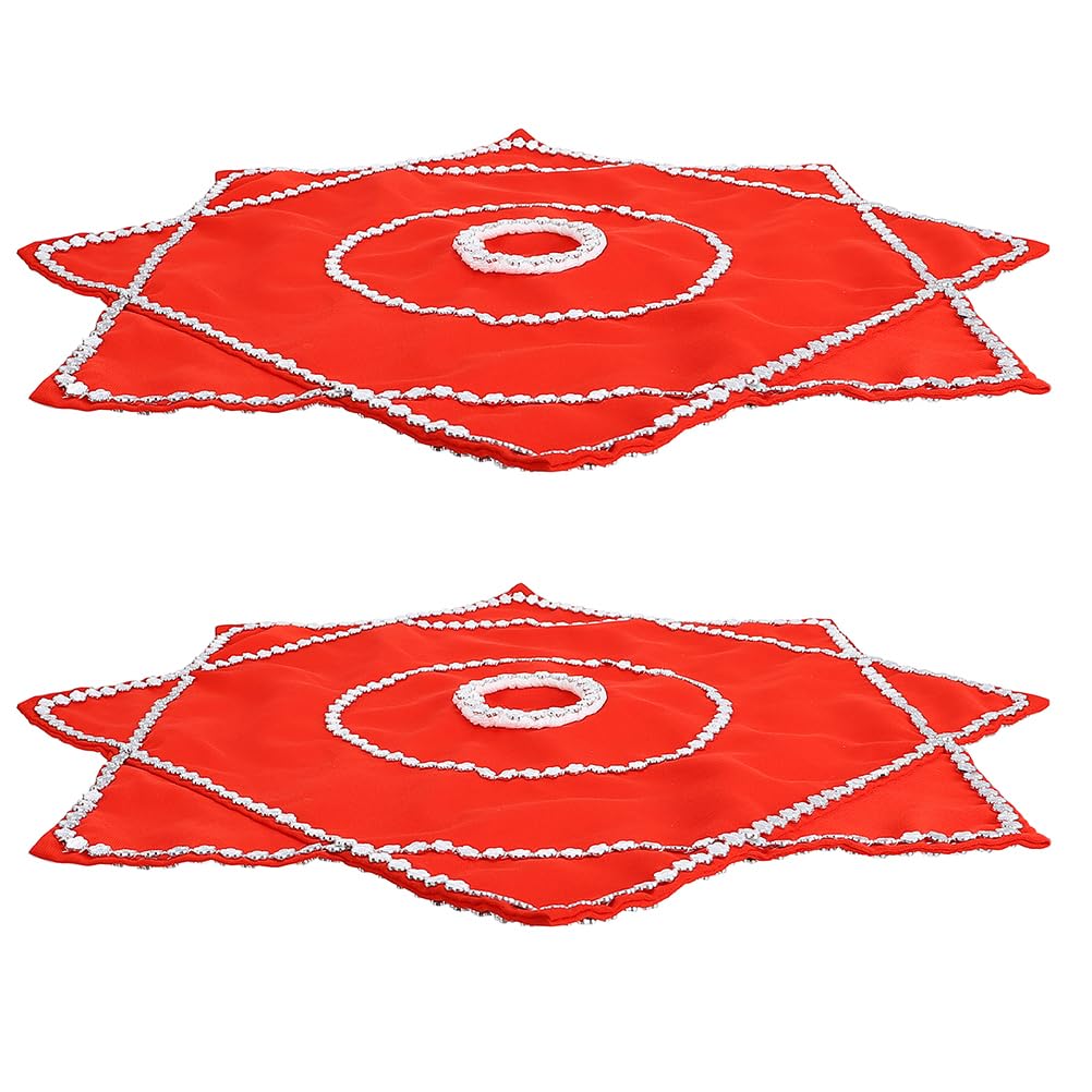 NUOBESTY 2pcs Dance Handkerchief Octagonal Towel Cloth Yangko Handkerchief Rotating Handkerchief Chinese New Year Spring Festival Performance Prom Prop