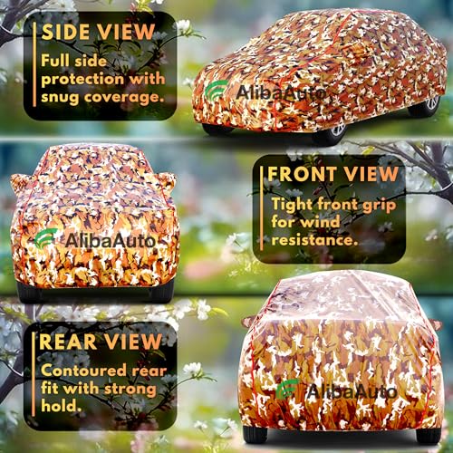 Image of Walser Waterproof Car Cover for MG Comet EV | All-Weather Full Car Body Protection | with Mirror & Antenna Pocket | Dustproof, Windproof & Anti-Scratch Lining, Camouflage