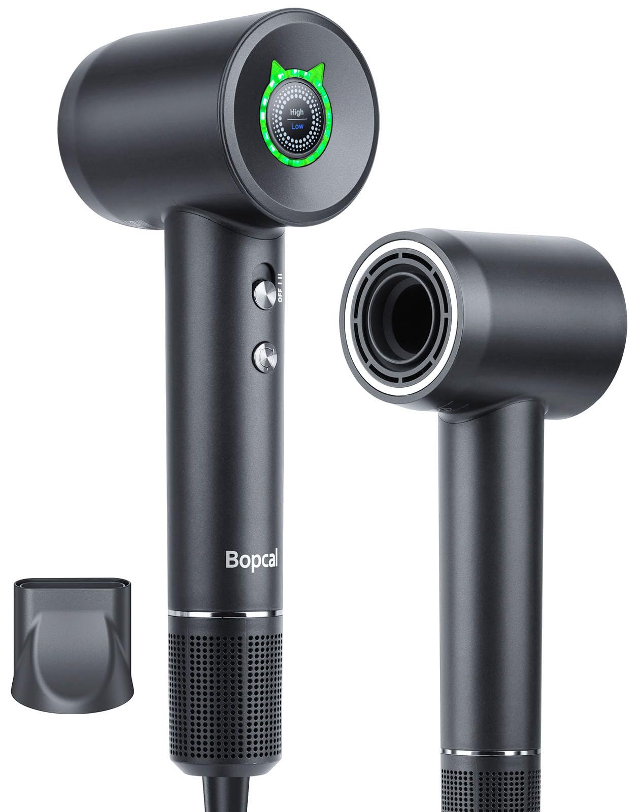 Bopcal Secador de Pelo de Alta Velocidad con 110000RPM- Pantalla Táctil 500 Millones Negativos Ionico Secador de Pelo de Secado Rápido, Secador Pelo Profesional Silencioso Viajar, Regalo