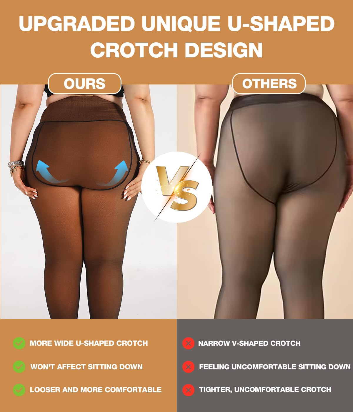 MERYLURE Collants doublés en polaire pour femme, grande taille, faux translucide, couleur peau, leggings d'hiver chauds, collants thermiques épais