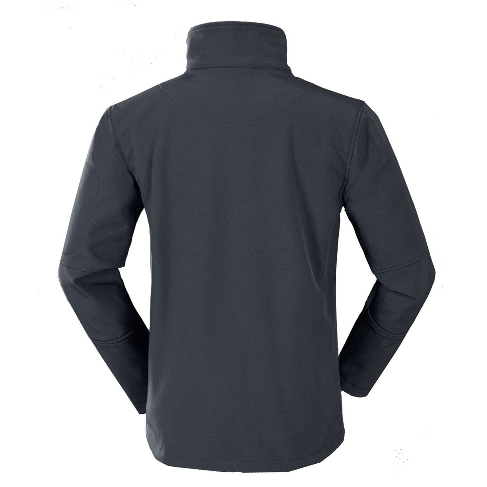 Men Military Tactical Stand Collar Jackets Casual Softshell Fleece Hiking Coat Winter Full Zip up Outdoor Jacket (Grey,Small)