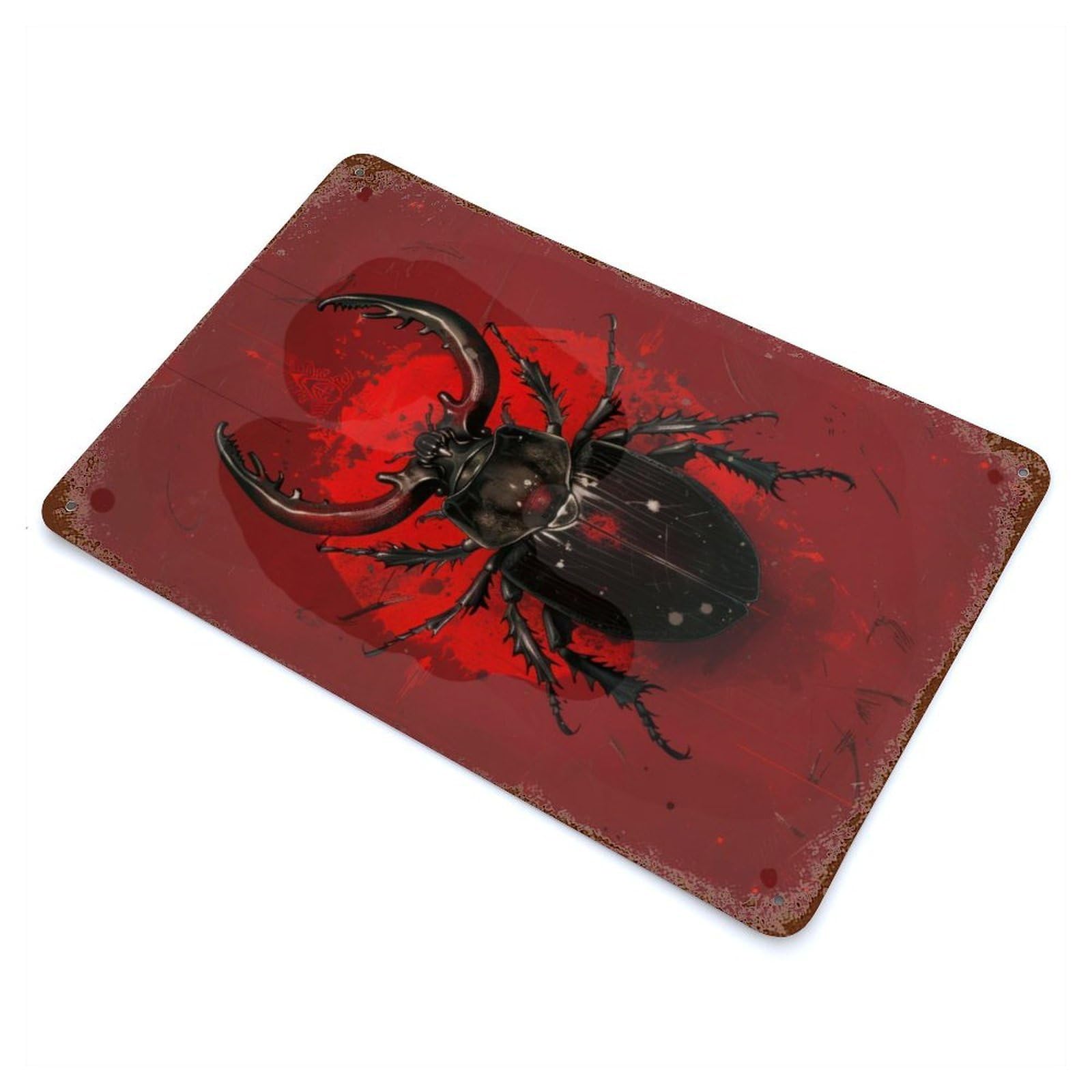 Stag Beetle Majesty Vintage Metal Tin Sign 11.8"x7.9", Ideal for Cafe, Home Bar And Lounge Decor