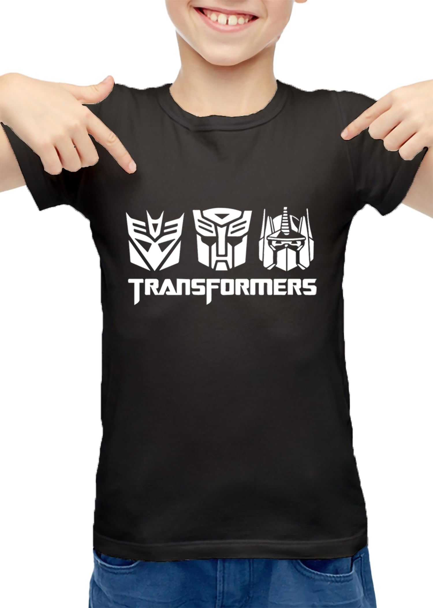 ZINGOMINGTransformers Black Cotton T-Shirt for Boys and Girls Unisex Kids T-Shirt