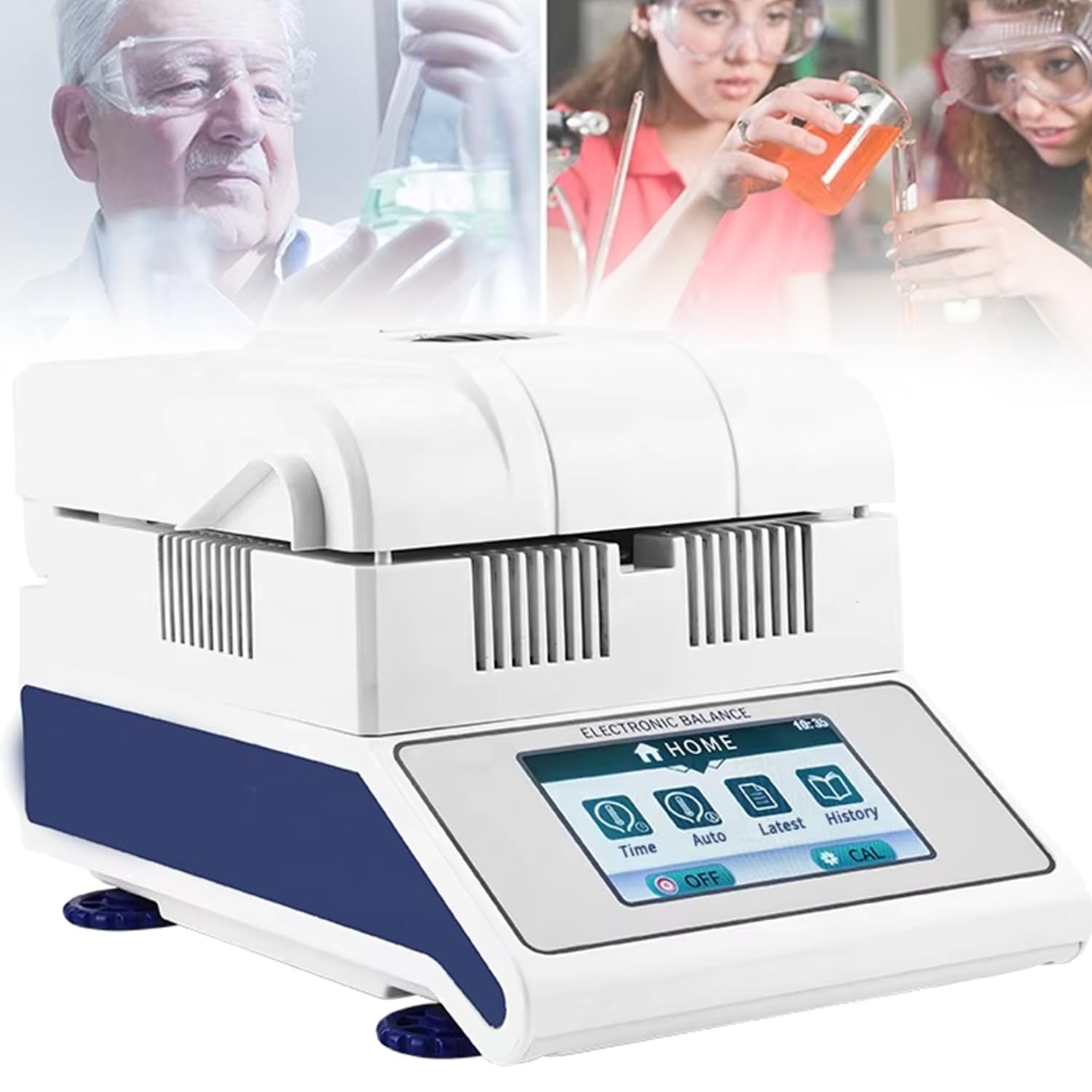Analizador De Humedad Halógeno Alta Precisión,Balanza De Determinación Humedad De Laboratorio,Legibilidad De Humedad 0,02%,2 Modos De Secado Con Puertos Rs232,50g/0.001g