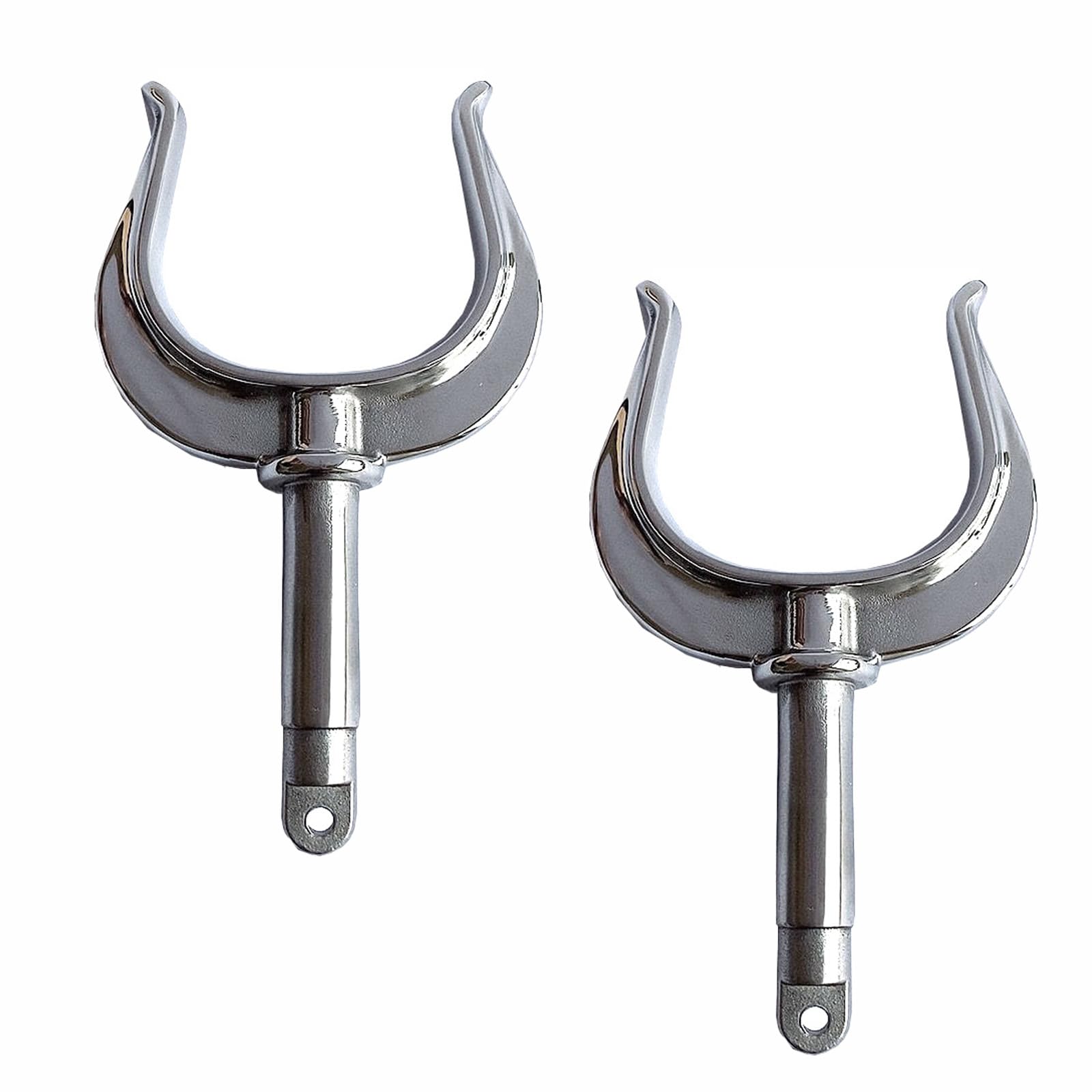 SENRISE 2 Pcs Boat Oar Lock, Stainless Steel Marine Rowlock Socket Bracket Side Mount Oars Rod Support for Kayak, Canoe, Yacht, Fishing Boat