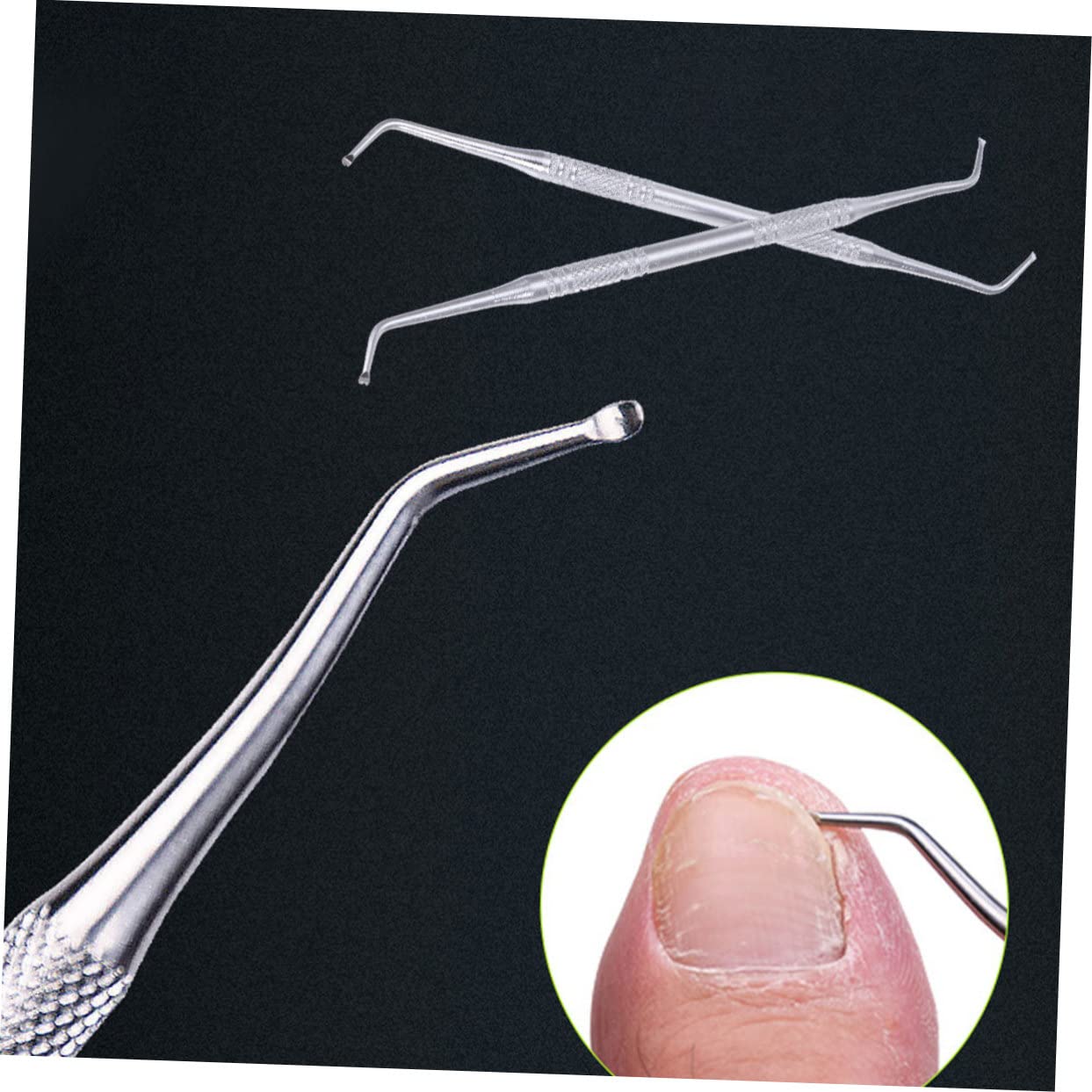 NOLITOY 2pcs Cuticle Remover Spoon Nail Shaving Tool Foot Remover for Nail Cuticle Trim Ingrown Toenail Tool