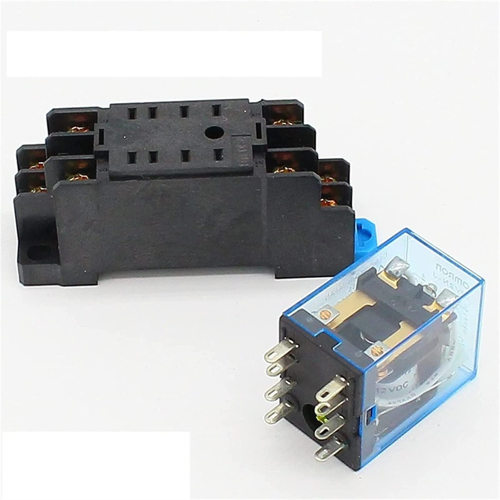 JNURGWLYH Electronic Accessories Relay MY2P HH52P MY2NJ Relay 12VDC 24VDC 110VAC 220VAC Coil General Purpose DPDT Micro Mini Relay with Socket Base Holder(24VDC)