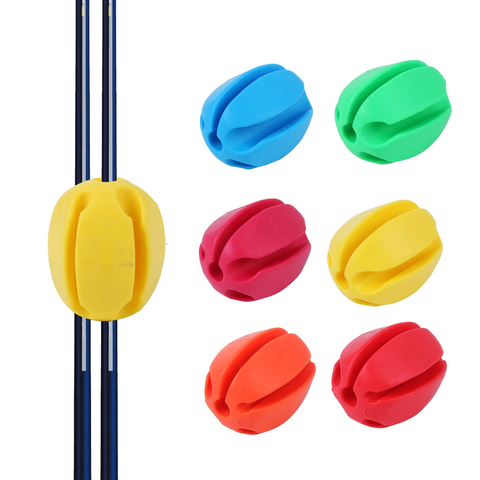 6 Pcs Silicone Fishing Rod Holder Ball Straps , Portable Fish Rod Clips Fixed Ball Rubber Pole Clips Fly Fishing Accessories，6 Colors : Sports & Outdoors