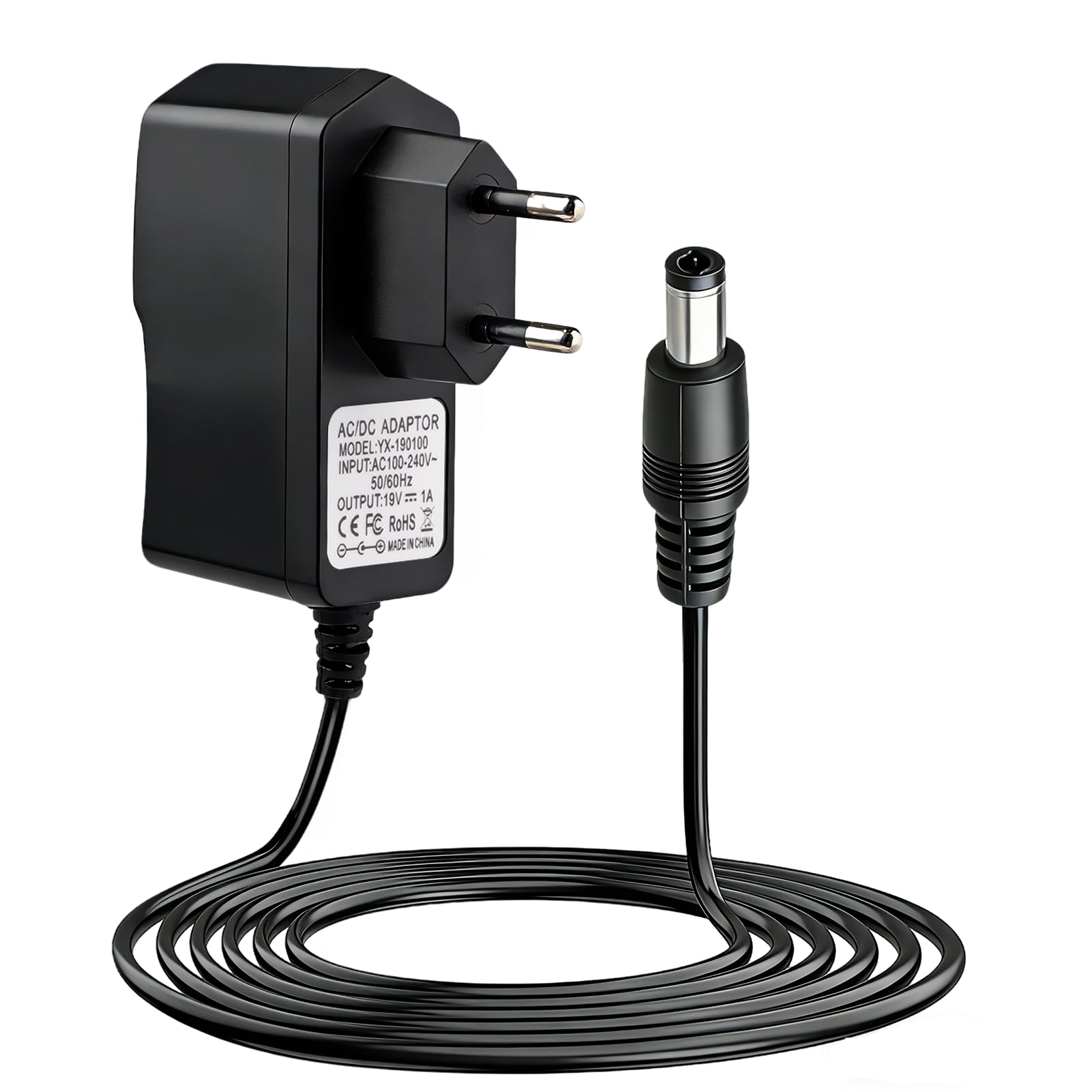19V 1A Cargador para Conga Cecotec Robot Aspirador Excellence 890 990 750 950 1090 1790 Adaptador con Cable 2M para Aspirador Fuente de Alimentación Friegasuelos Eéctrico