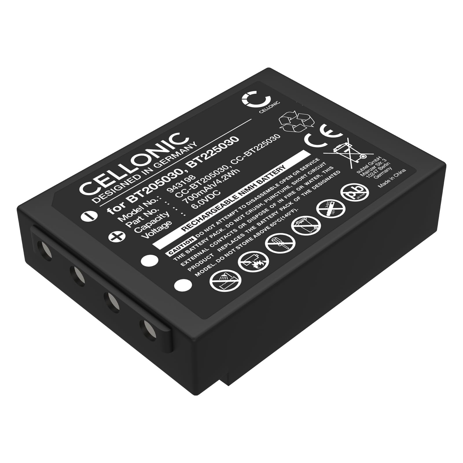 CELLONIC 1x Akku kompatibel mit HBC Radiomatic Tele Teach TTB 05 | 1x, (700mAh-6V-NiMH), Fernbedienung Akku, für HBC Radiomatic BT225030, BT205030, Tele Teach TTB 05
