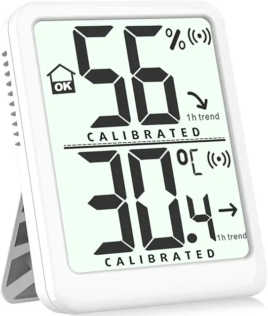 Antonki Digital Thermometer Hygrometer für Terrarium, Innenbereich mit ℃/℉ Schalter