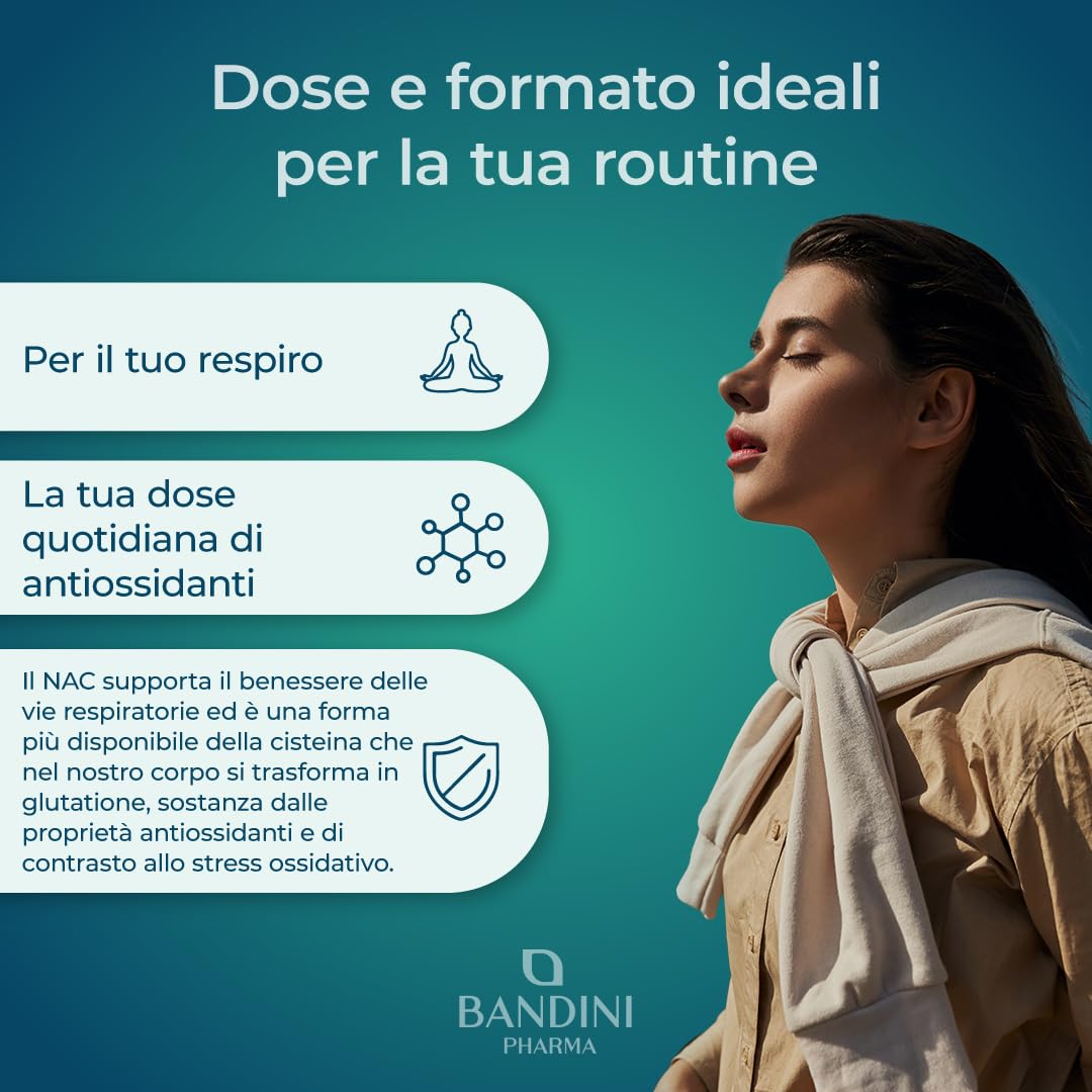 Bandini® NAC N-Acetil-Cisteina 220 Capsule 600mg (+7 Mesi),Precursore del Glutatione, Acetilcisteina 600mg, 1 Capsula al Giorno, Alto Dosaggio di N-Acetilcisteina Aumentata, Integratore 100% Vegano