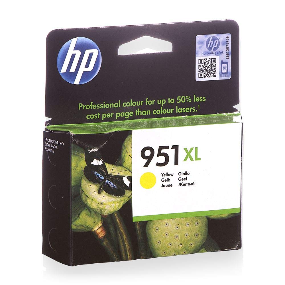 HP, 951XL High Yield Yellow Original Ink Cartridge, CN048AE