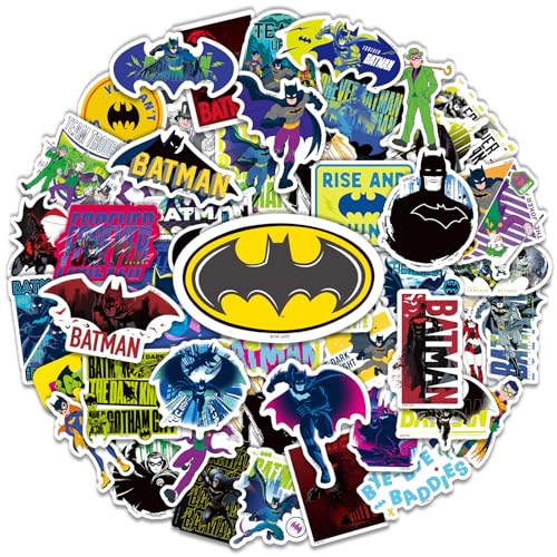 Batman Stickers Waterproof Dark Comic Style Hero Stickers Set of 50