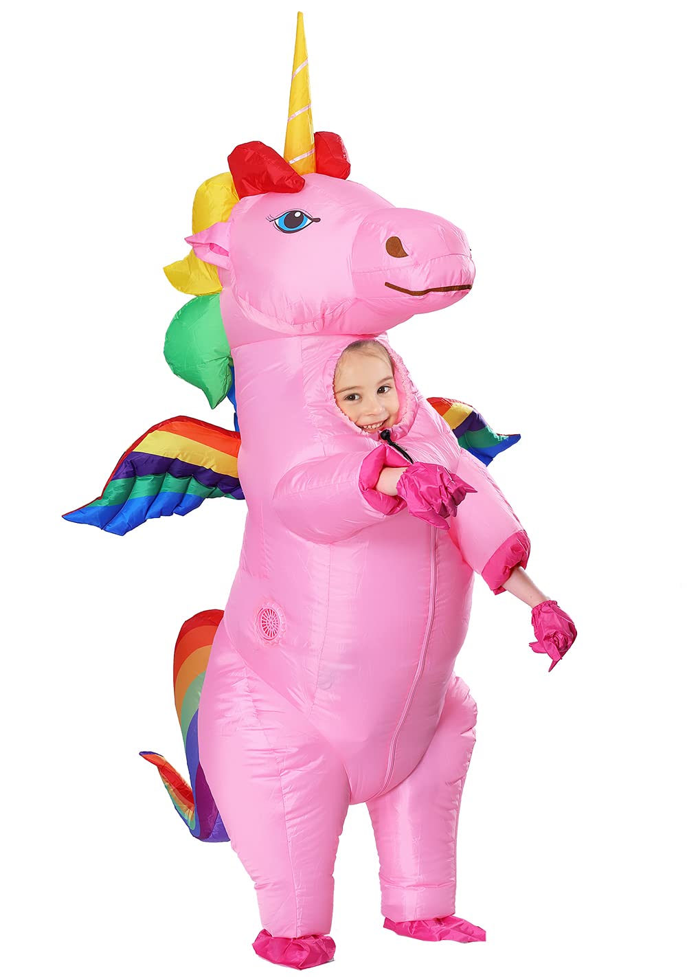Winged Unicorn Costume,Child Size,7-12 (Rainbow)