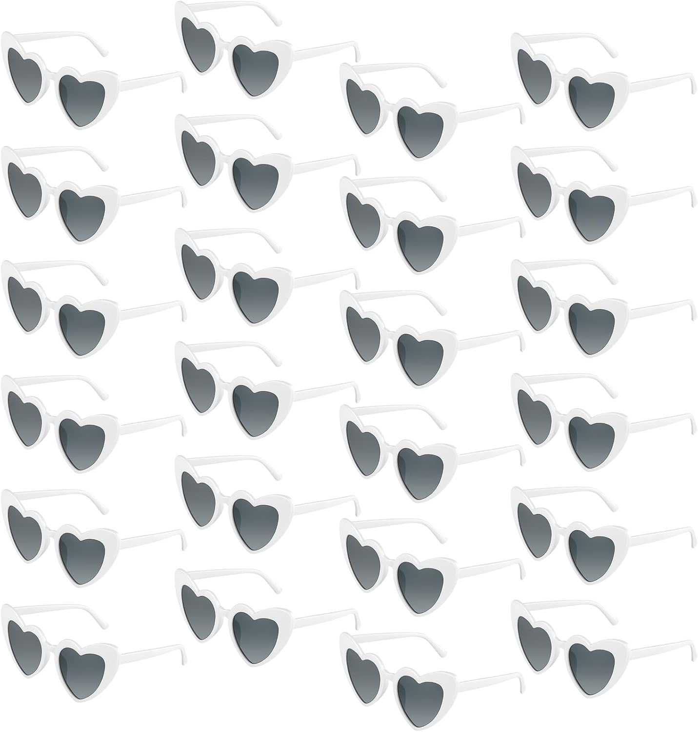 BOUBONI 6/12/24/48 Pack Heart Sunglasses Vintage Heart Shaped Glasses Bulk Bachelorette Sunglasses for Women Wedding Party