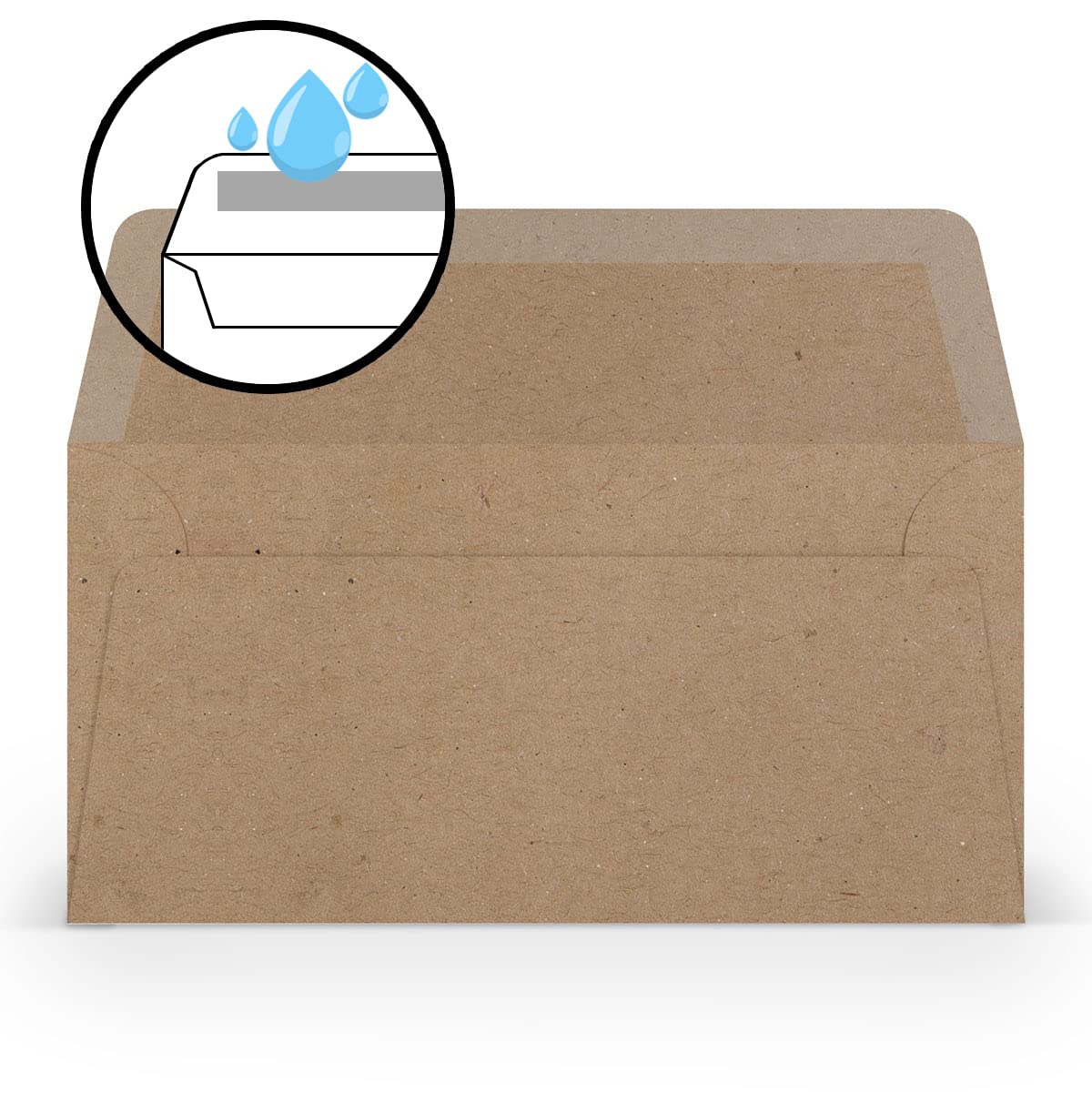 PAPERADO 250 kopert DIN długi/DL - papier typu kraft - 100 g/m² koperta bez okienka 22 x 11 cm - koperty z klejem, prosta klapka