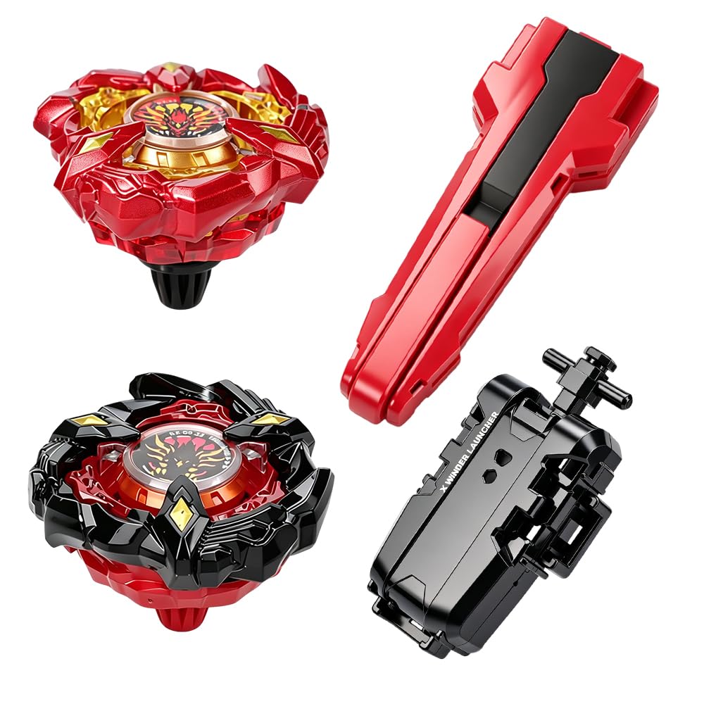 Battling Top Toy Set, SGZIOO Battling Tops Burst Set, Battle Gyro Pack for Easy Control, Kids Toys Birthday Gift Ideal for 6+ Years Old Boys (2 Spinning Tops)