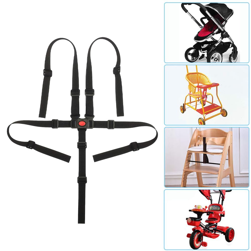 Cintura Di Sicurezza A 5 Punti Per Seggiolone - Regolabile E Convertibile In 3 Punti - Per Passeggini E Carrozzine - Foto 8