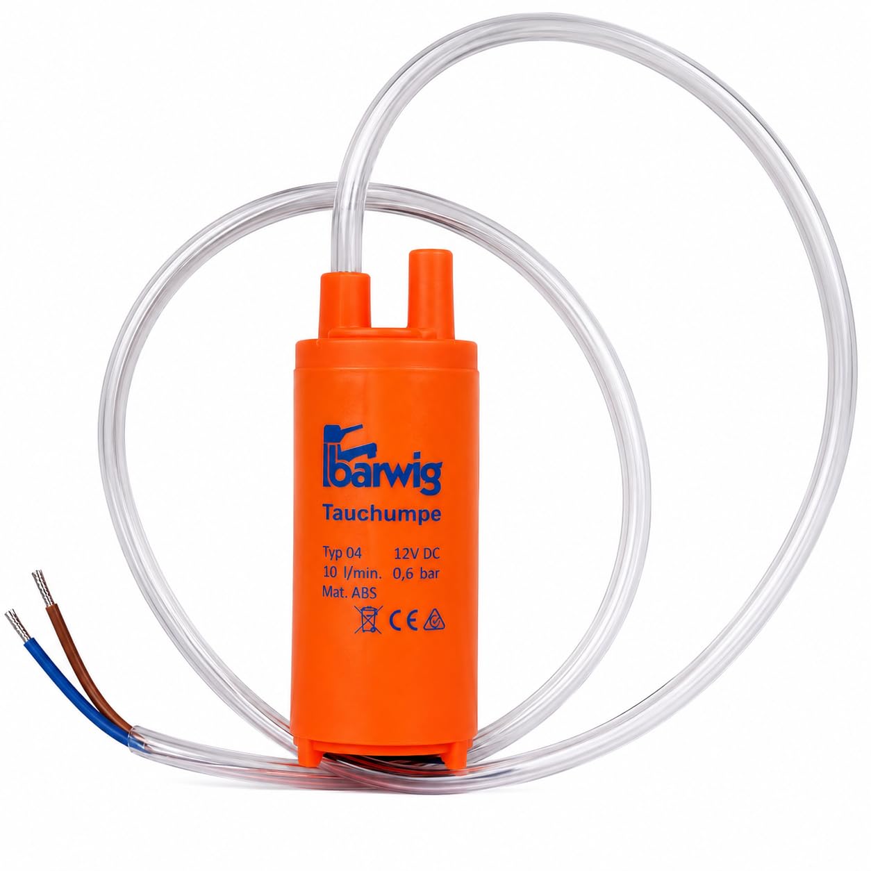 Bomba Sumergible BARWIG 12V 10L/min para Camper y Caravana | Bomba de Agua Silenciosa para Fregadero, Ducha y Depósito | Bajo Consumo | Fabricada en Alemania