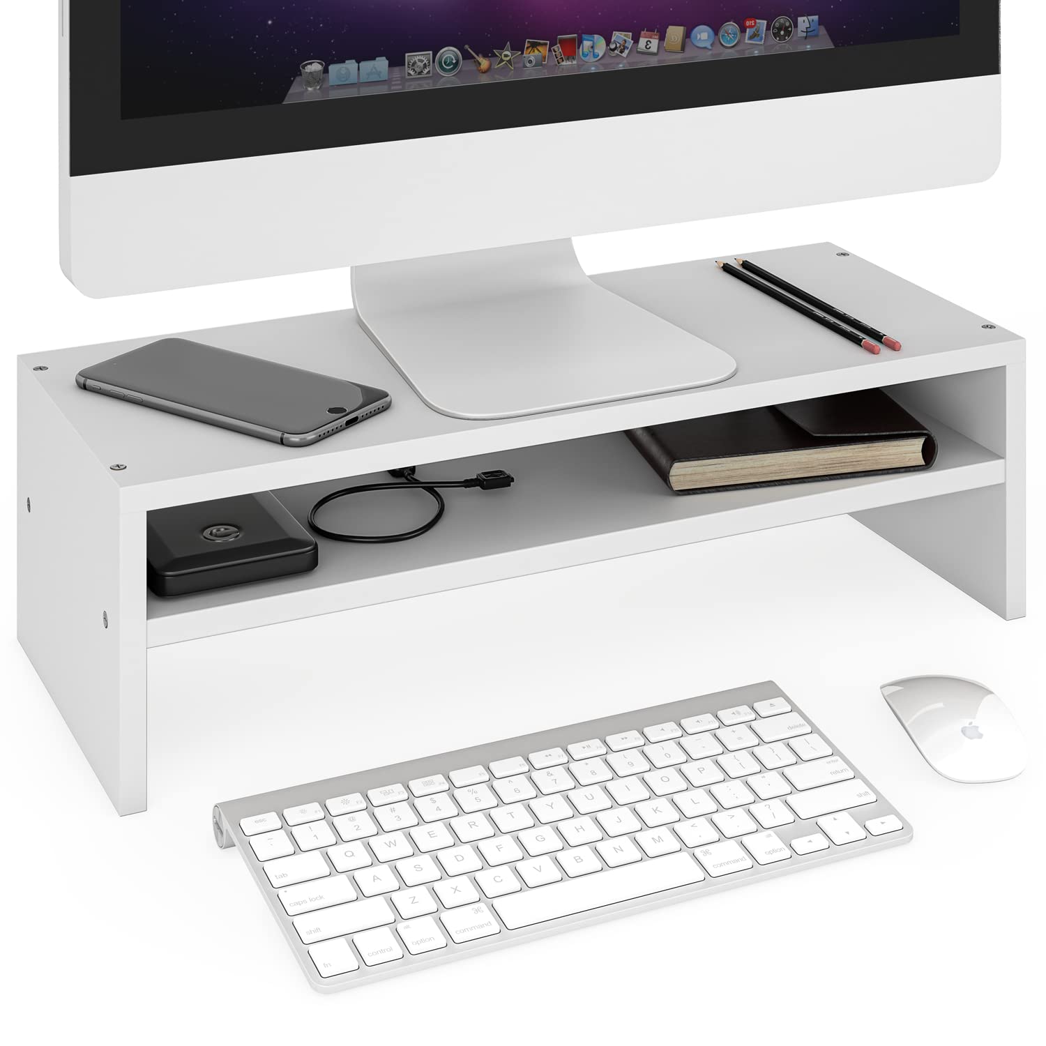 Monitor Stand With Storage Ballucci 2-Tier Monitor Stand Riser With ...