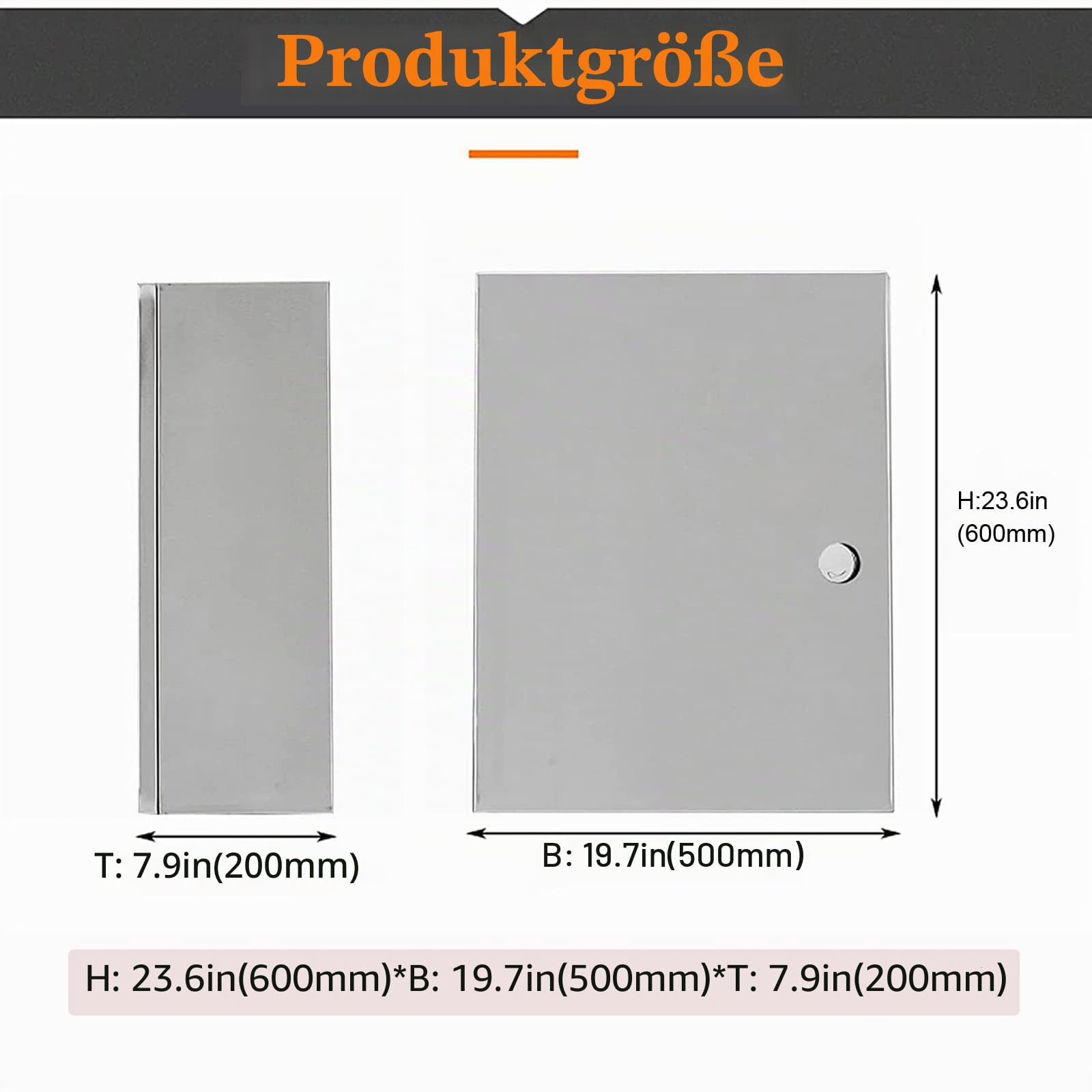 Edelstahl Schaltschrankl,60 * 50 * 20CM Anschlusskasten, Eingebaute isolierende Montageplatte, Wasserdicht Wandmontiert Elektroverteiler