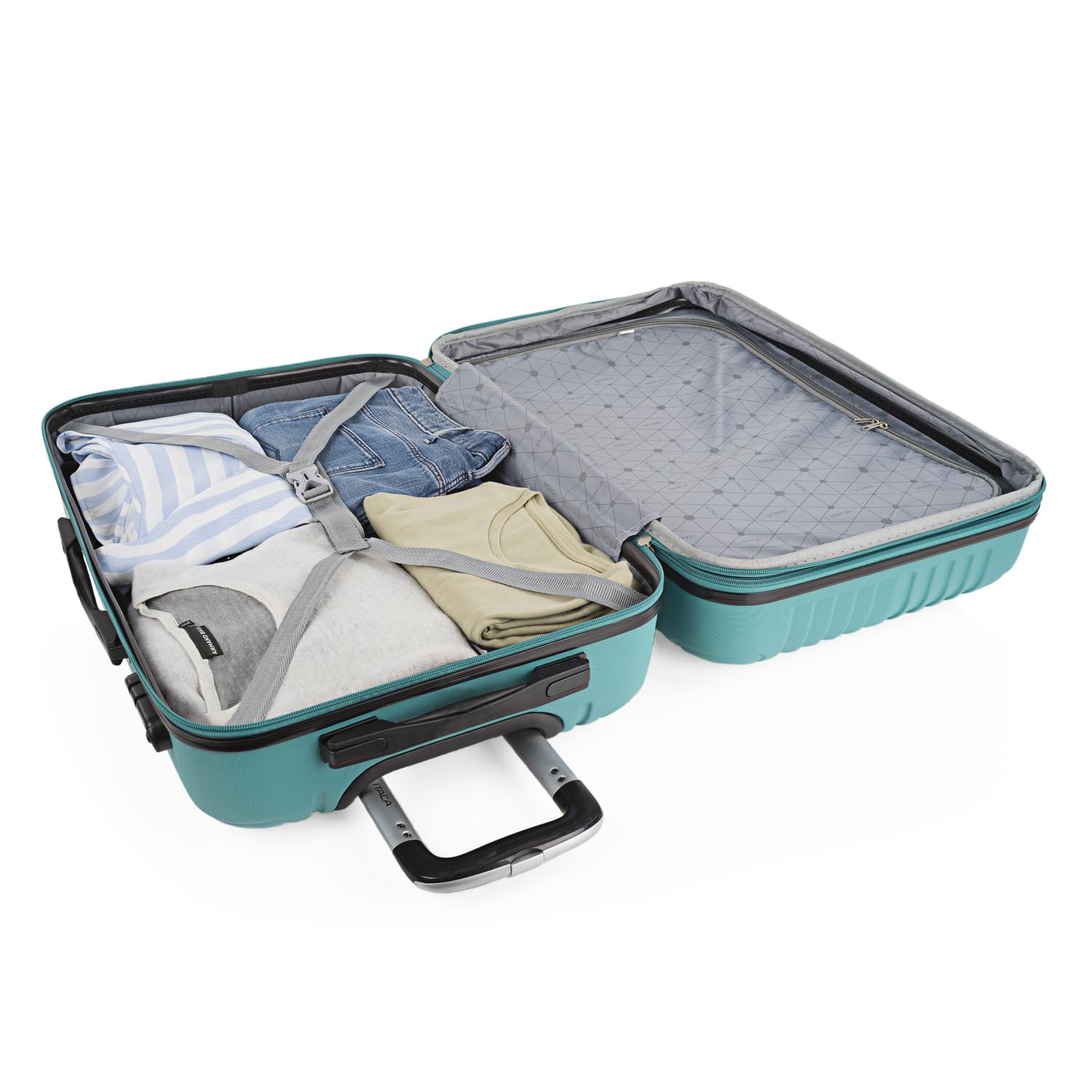 ITACA - Maleta de Cabina 55x40x20 - Maletas De Viaje Cabina Rígidas Trolley con 4 Ruedas Dobles para Avion Ligera Equipaje De Mano Candado de Combinación. Compatible Ryanair, Verde Menta — view 7