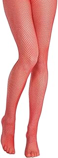 amscan- Medias de Red roja para Adultos, 1 Unidad, Color Rosso, Small (844805)