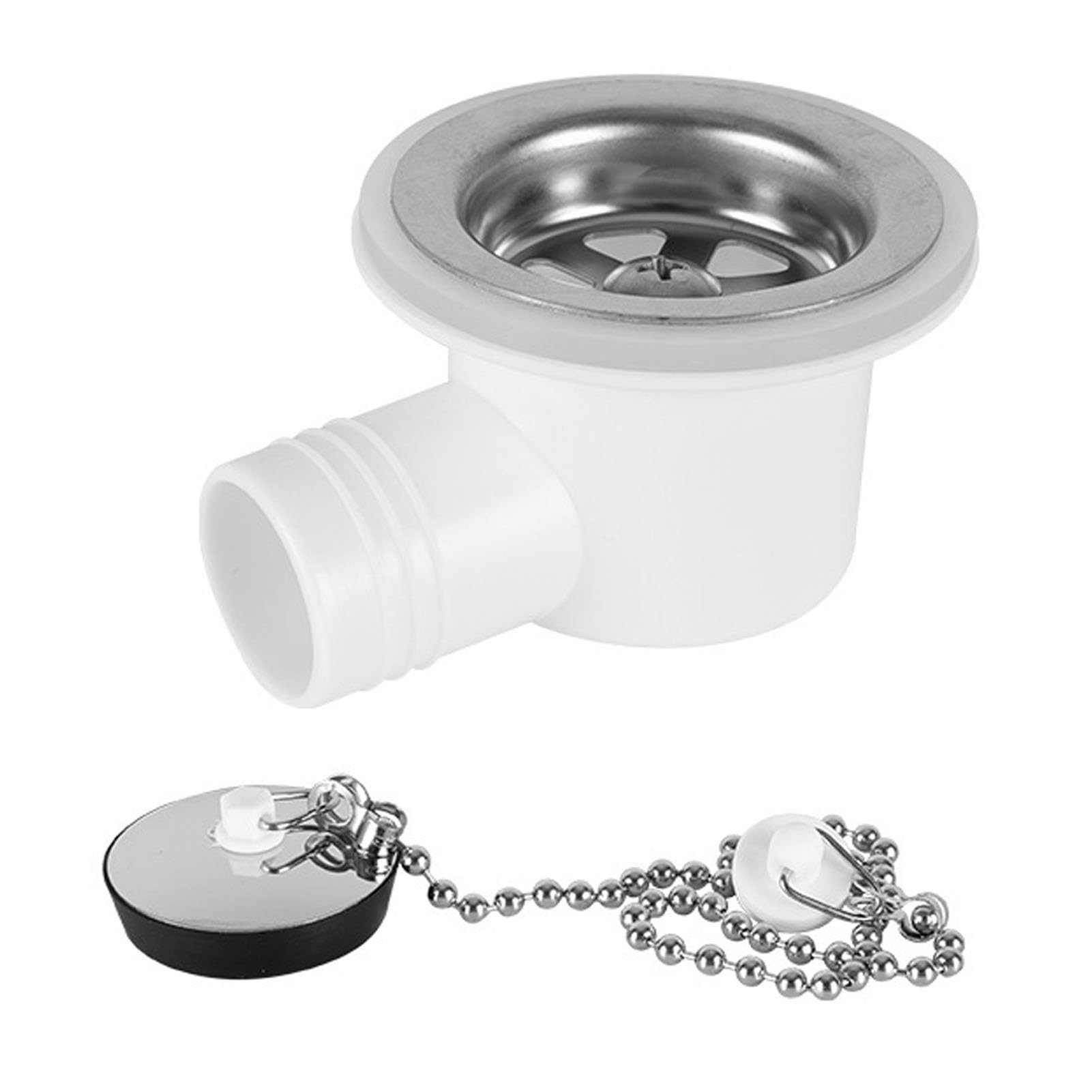 Ausla Connecteur de Vidange D'évier de Camping-Car, Adaptateur de Vidange à Angle Droit en Acier Inoxydable pour Yacht, Matériau ABS