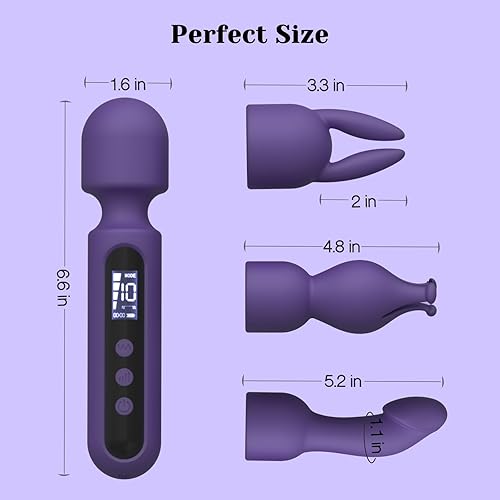 Miniatura 7 de Kits de vibrador de varita Tracy's Dog, juguetes sexuales para parejas con 3 accesorios para clítoris, punto G, glande, estimulador clitorial,