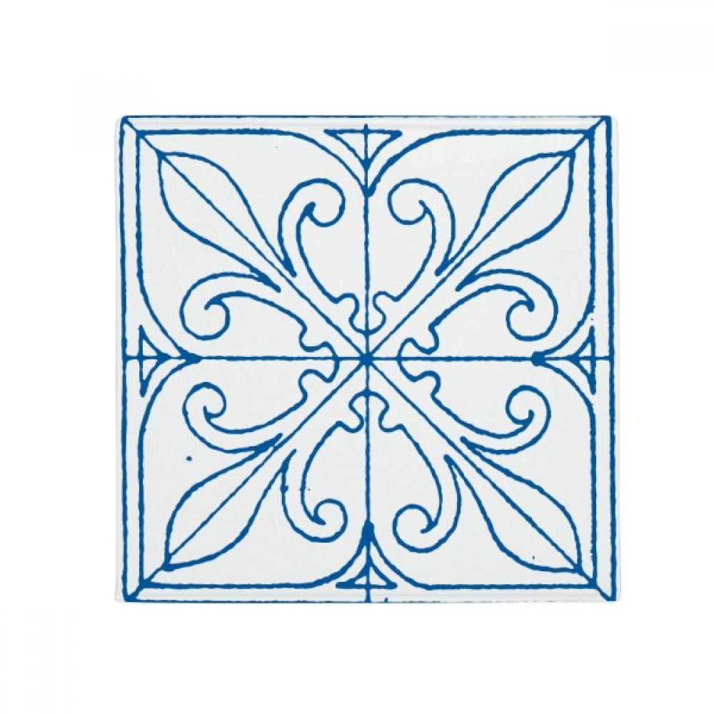 Tapis de sol motif Talavera bleu 80cm pour une cuisine colorée