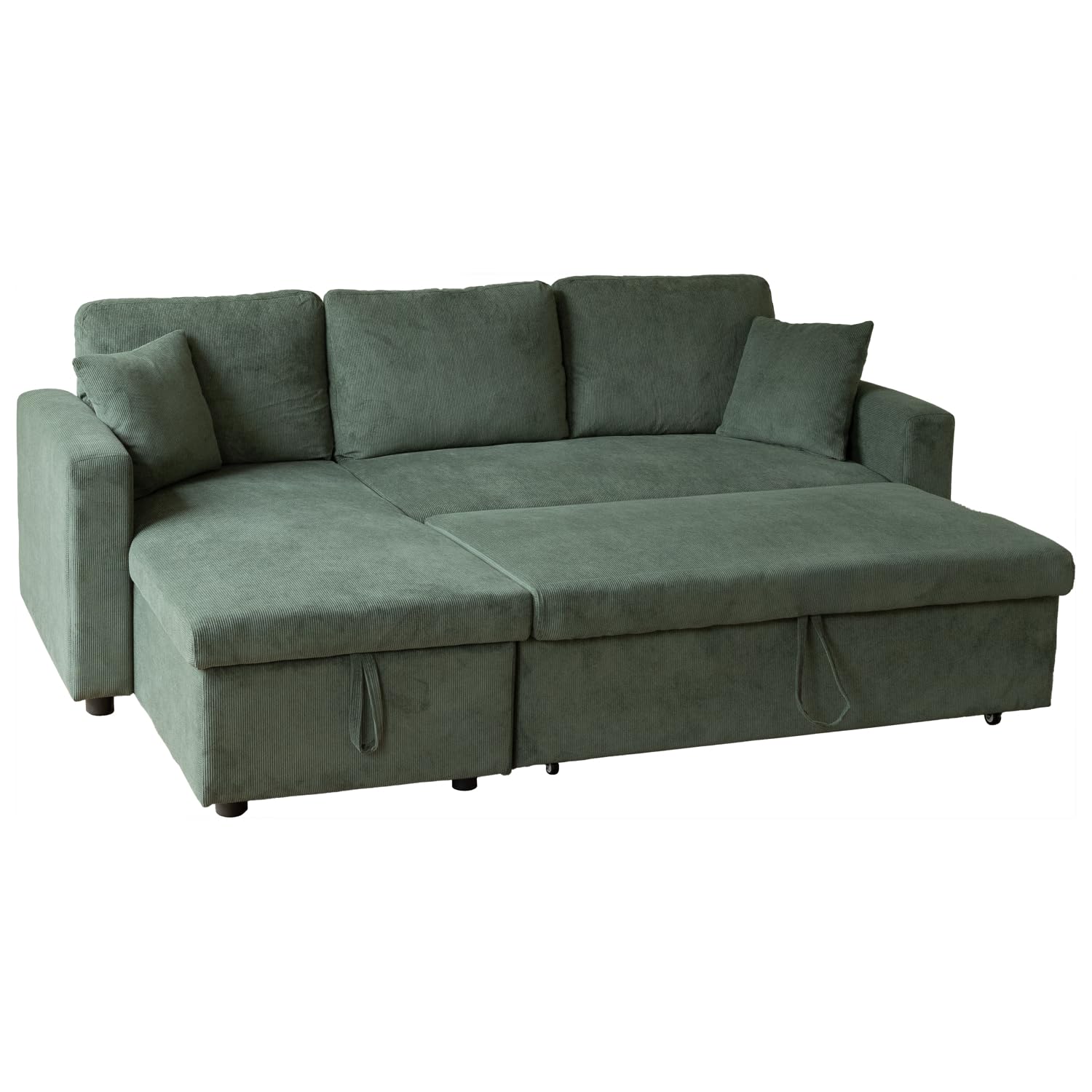 Canapé D'angle Convertible CLARK 3 Places Gris – Neuf, HAPPY GARDEN, Couchage 197x140 Cm