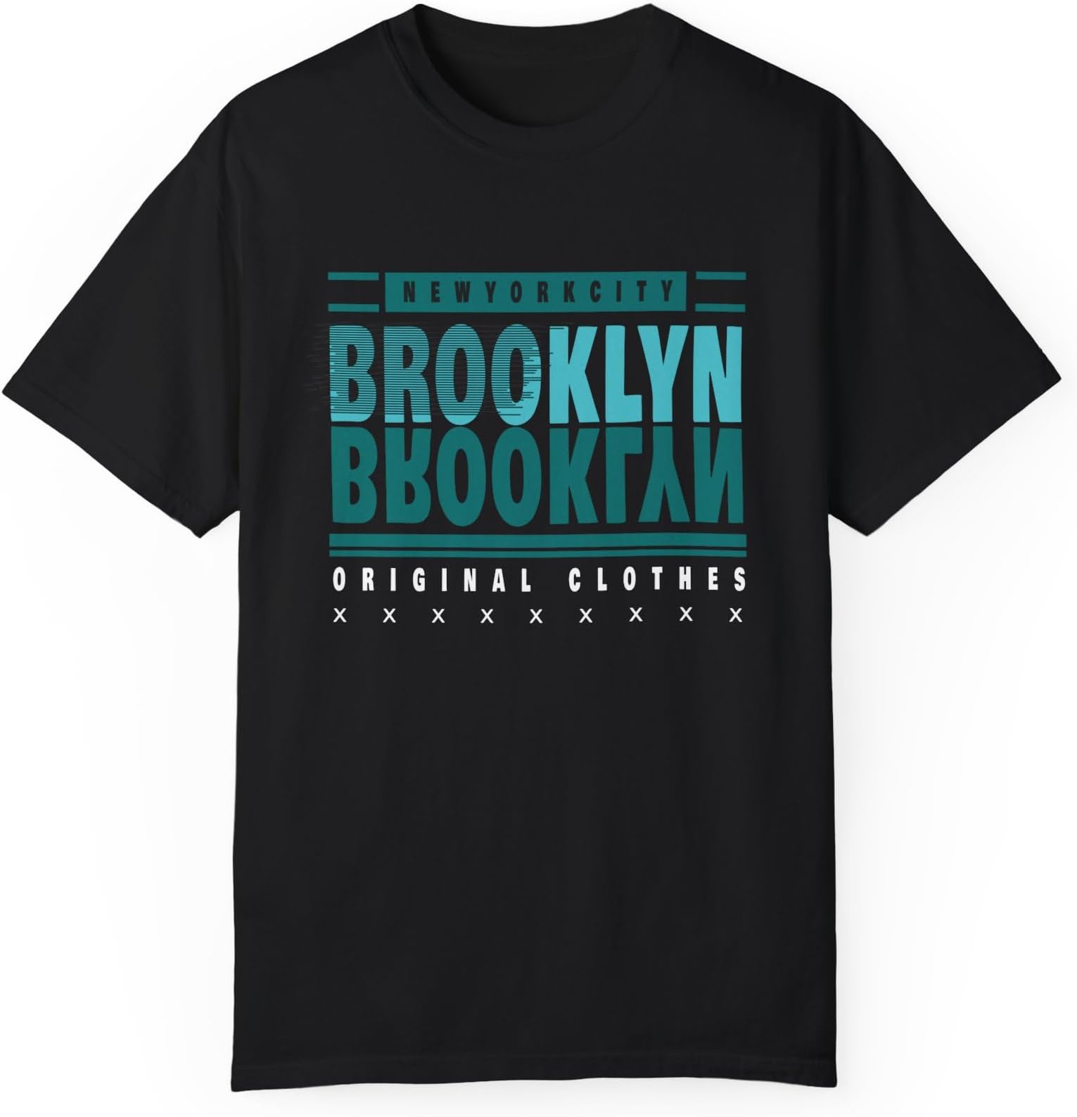 POD Clothing Brooklyn New York Bar Code Graphic Trendy Tee Shirt T Shirt Unisex for Men and Women D3936