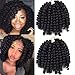 Crochet Braids Hair No Tangle 2X Ringlet Jumbo Wand Curl 3pcs/lot 8 inch 20roots Jamaican Bounce Curl Twist Senegalese Synthetic Braiding Hair Crochet Extension (1B)