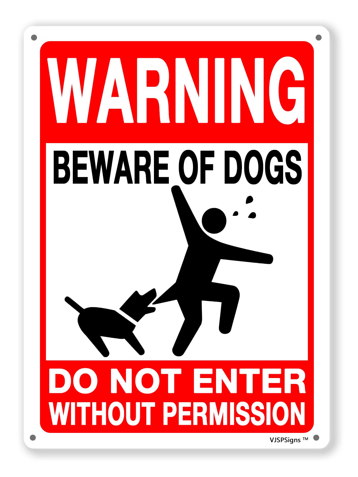 peiyeety Beware Of Dog Sign,DoEnter Sign,Funny Dog Warning Signs 8"X12" Metal Aluminum Sign