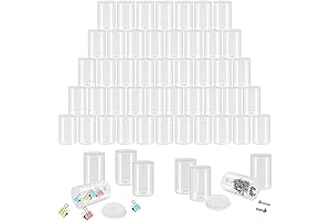 120-Pack Clear Plastic Film Containers with Lids for Storage and Organization