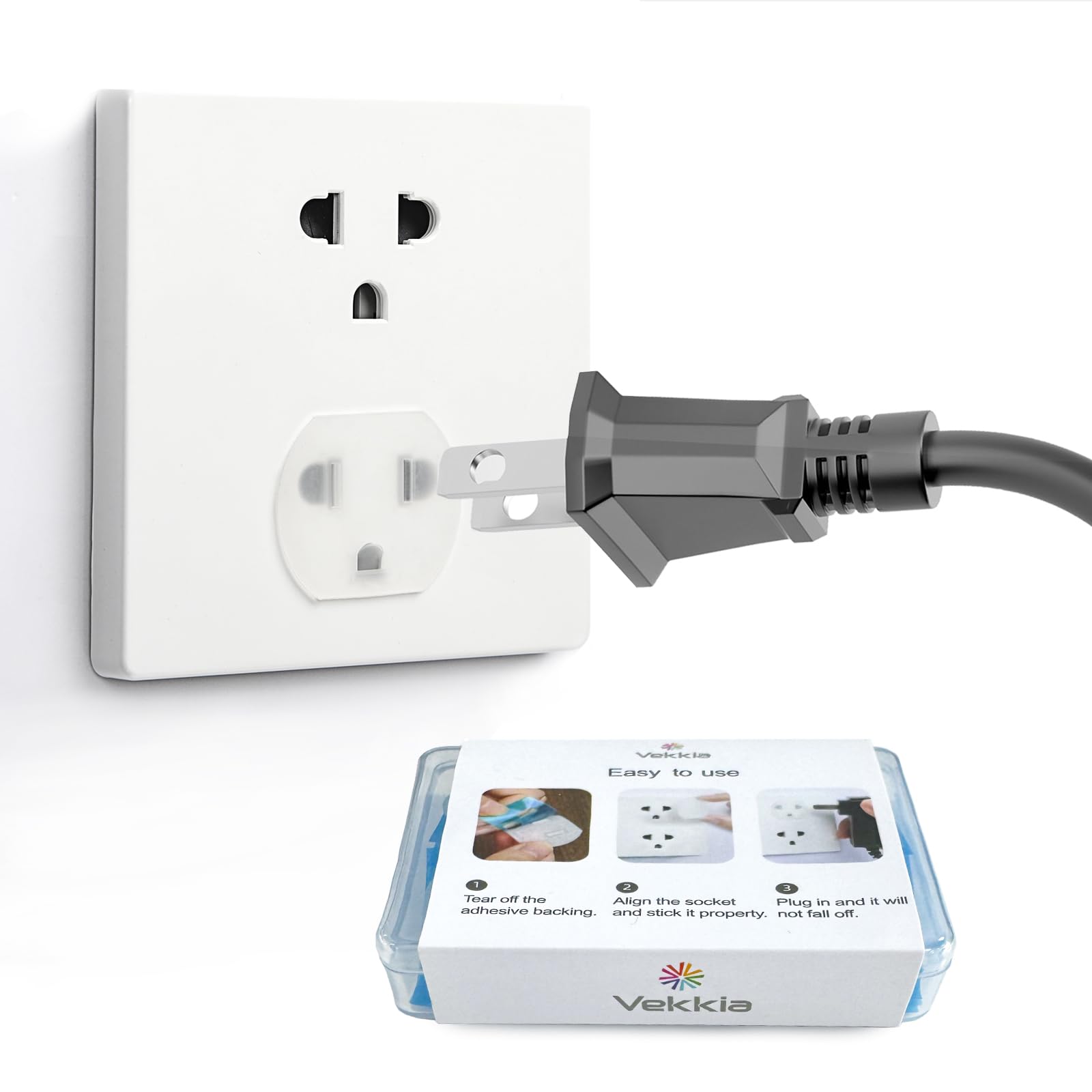 Vekkia 16 PCS Loose Outlet Plug Fix, Keep Your Socket Secured, Compatible with Most Outlets and Plug-Glow in The Dark