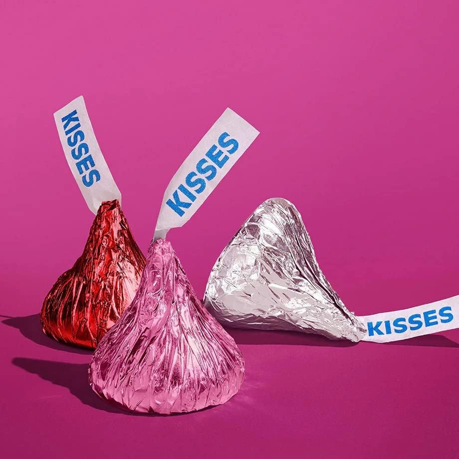 Miniatura 4 de Hershey's - Caramelo de chocolate con leche para el día de San Valentín, papel de aluminio rojo y plateado, para el día de San Valentín, besos a