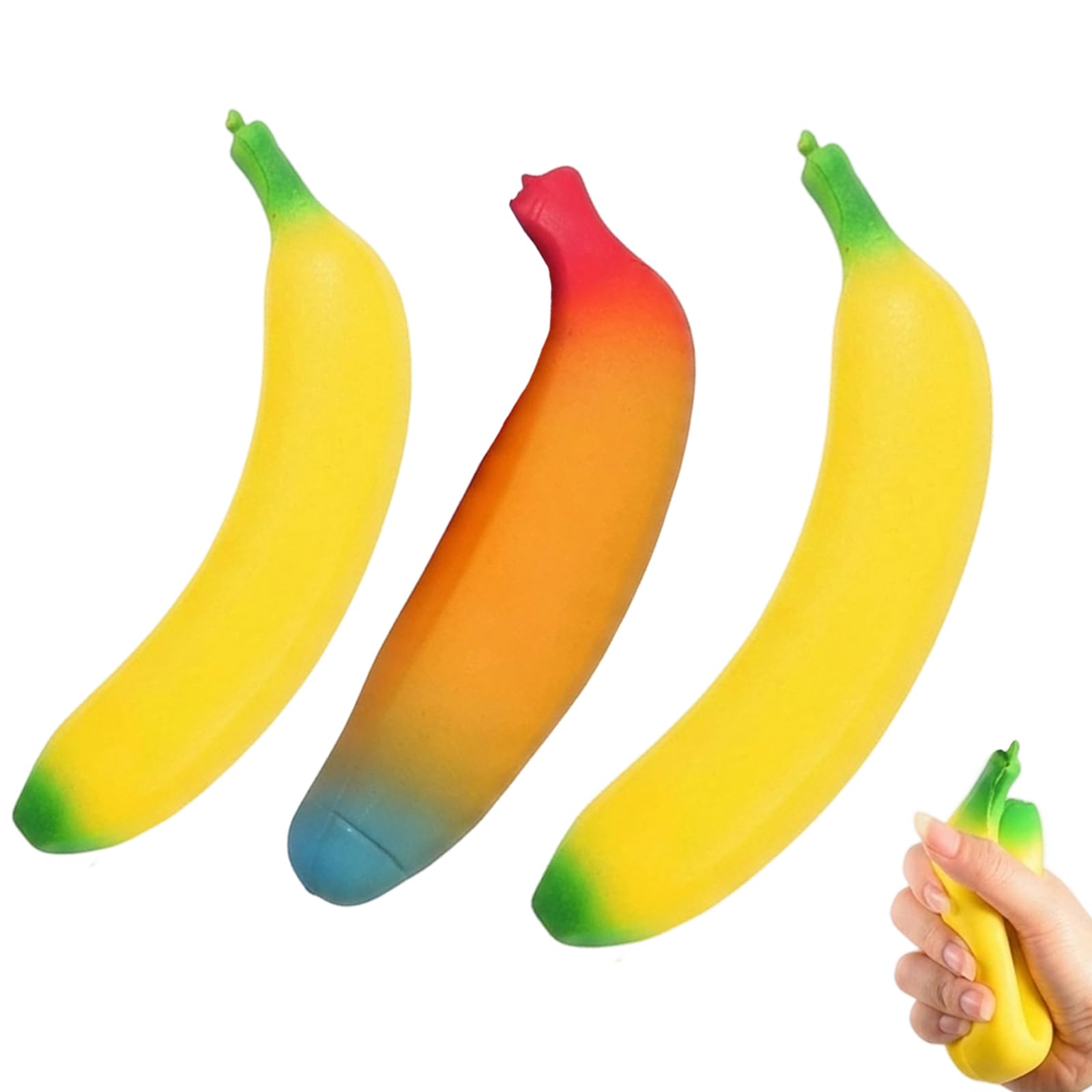 3 PCS Giant Banana Squishy, Sensory Fidget Arrangement for Desk Use and Portable Mood Management Object, Banana Squishy Collection