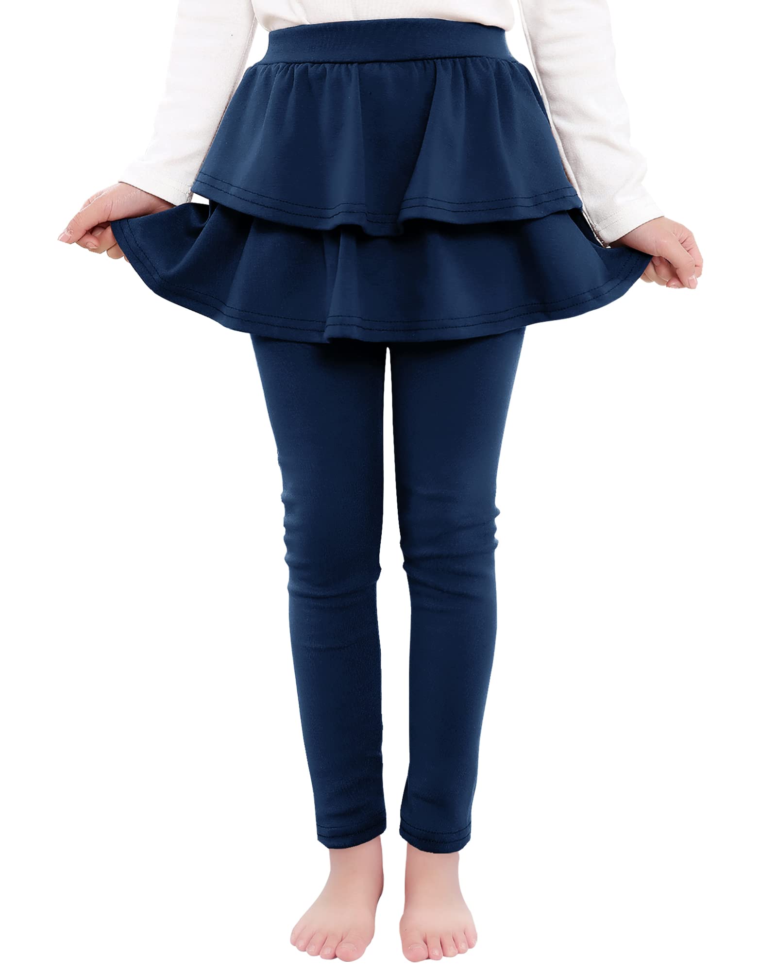 BOOPH Little Girls Leggings with Ruffle Tutu Skirt Kids Uniform Pants